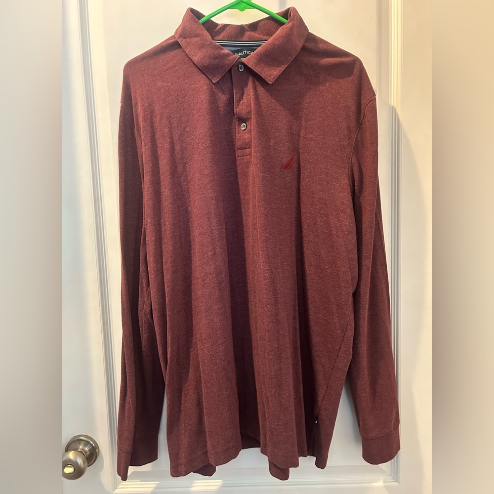2 long sleeve 3 button collared shirts used